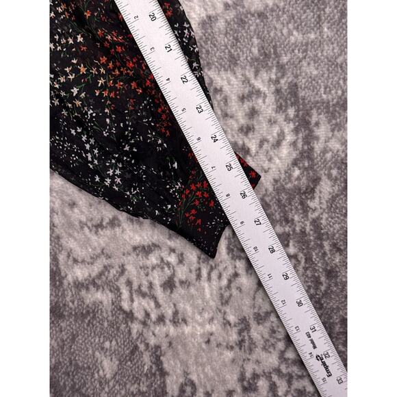 Co Collections Top Large Womens Silk Florals Tie Neck Long Sleeve Blouse - Picture 5 of 8